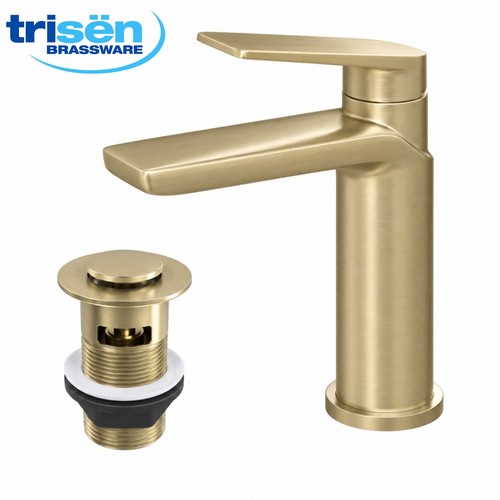 Brushed brass basin tap - brass,
