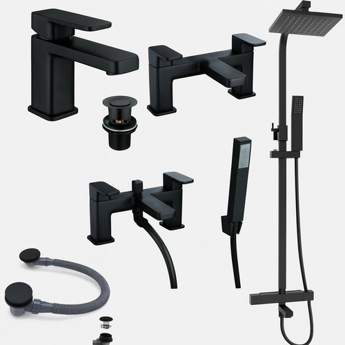 Bathroom modern square black - bathroom,