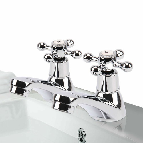 Twin taps set hot and - taps,