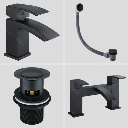 Black bath basin - tap, mono