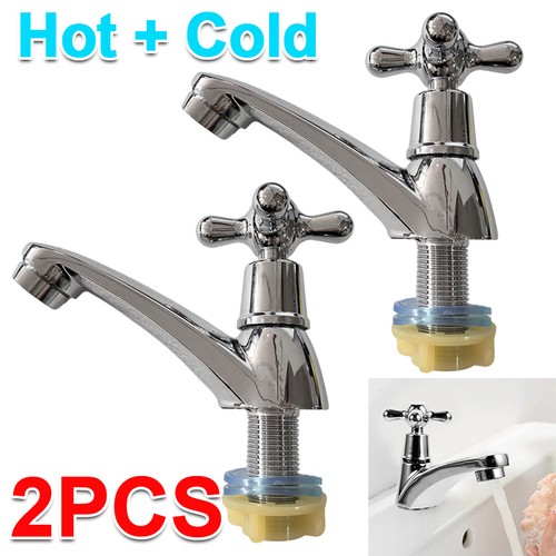 Twin taps set hot and - taps,