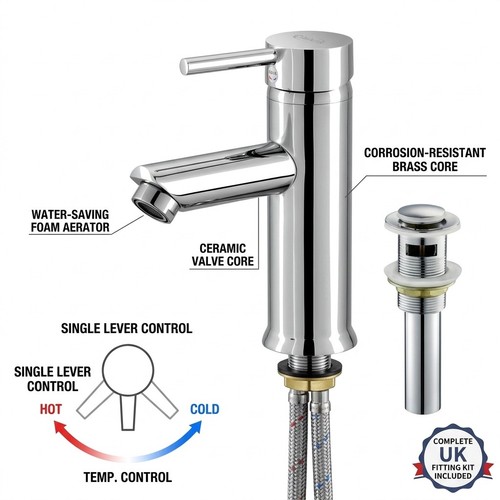 Chrome bathroom basin - bathroom, sink