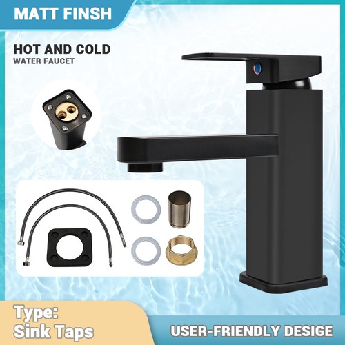 Black square waterfall basin - square,