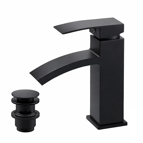 Black bathroom basin - basin, mixer