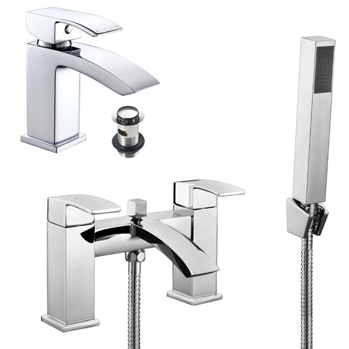 Square modern bathroom tap - modern,