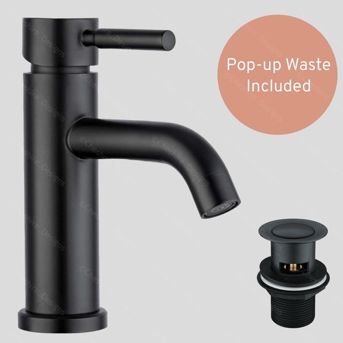 Black bathroom basin sink tap - black,