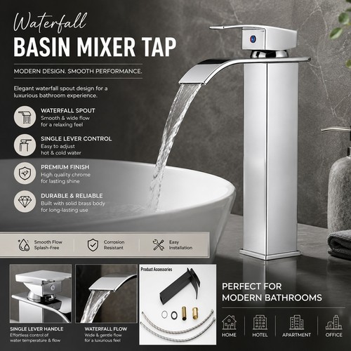 Waterfall basin mixer tap - basin,